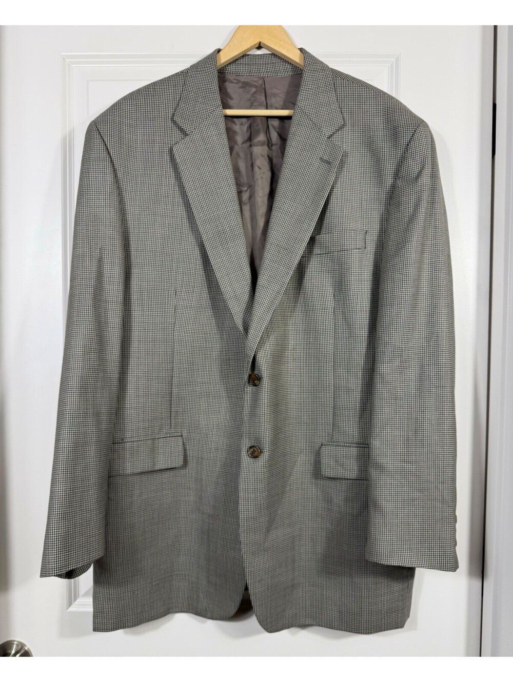 VTG Lauren Ralph Lauren 48L Houndstooth Blazer SportCoat Wool Canada Old Money
